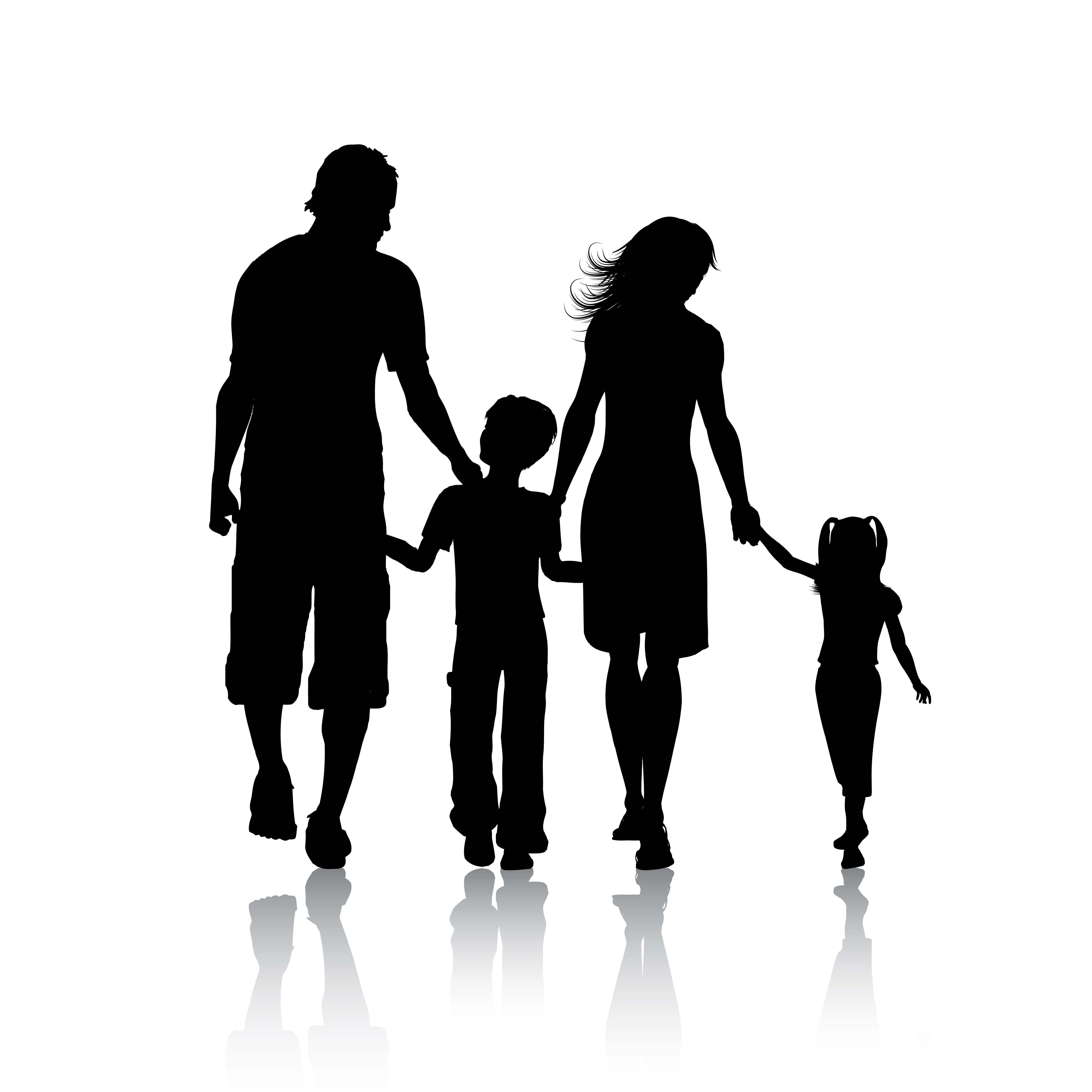 Silhouette of a family